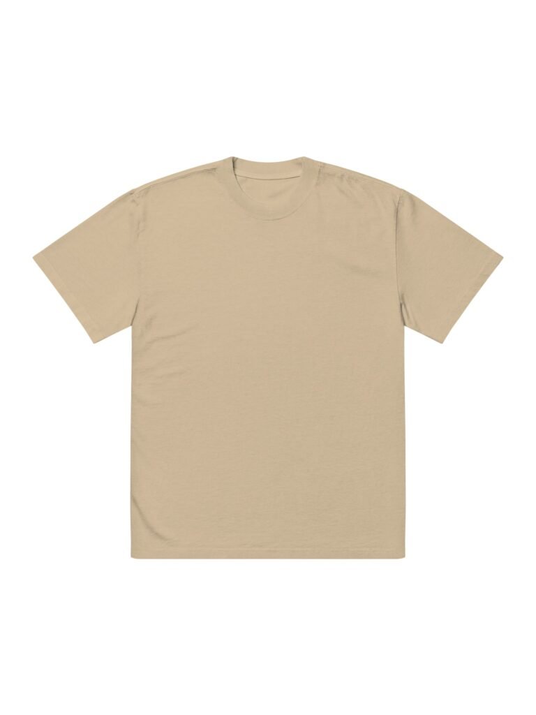 Flat front view of the manila user : null artefact tee, deliberately blank with no print