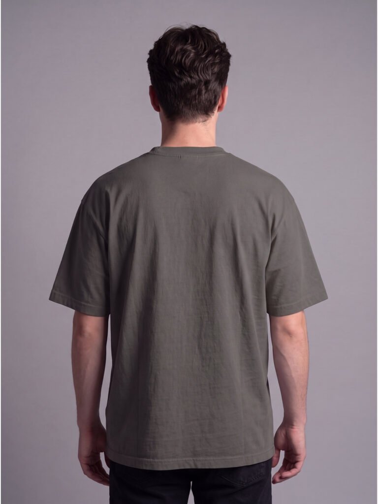 echelon heavyweight tee 401 — worn, back view