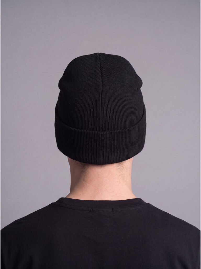 echelon issue watch beanie 000 — worn, from behind