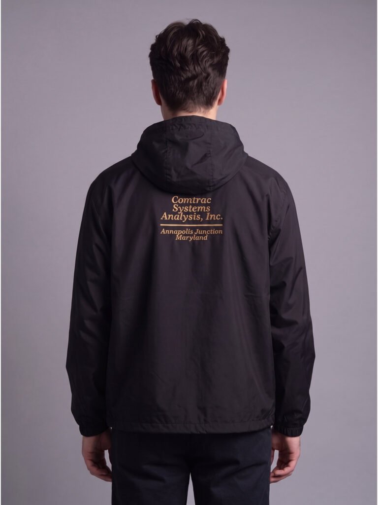 echelon issue windbreaker 000 — worn, back view